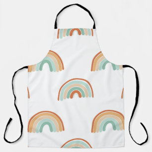 Hand-drawn rainbows: pastel seamless pattern. apron