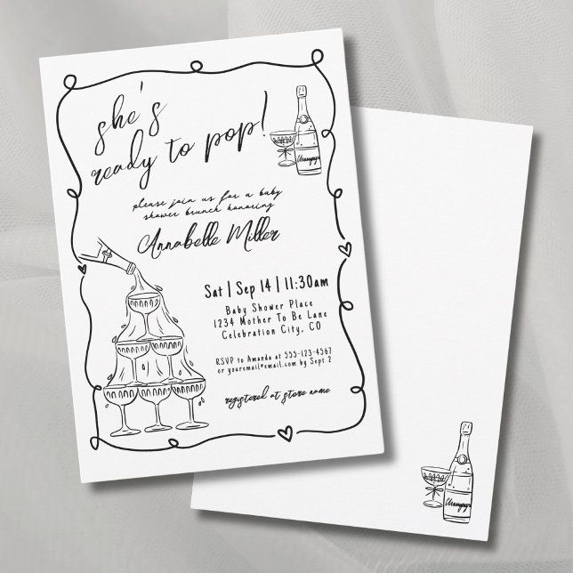 Hand Drawn Ready To Pop Baby Shower Invitation (Hand Drawn Ready To Pop Baby Shower Invitation)