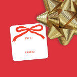 Hand-Drawn Red Bow Christmas Holiday Gift Tags<br><div class="desc">This fun,  festive holiday gift tag sticker features a hand-drawn red bow and classic typography.  * All colours are customisable.</div>