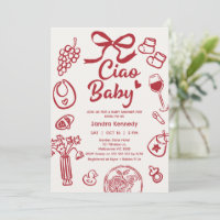 Hand Drawn Red Bow Items Ciao Baby Baby Shower