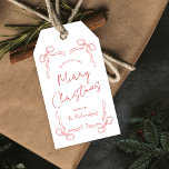 Hand Drawn Red Bow Whimsical Unique Christmas Gift Tags<br><div class="desc">Create unique holiday gift tags with this Whimsical Christmas Gift Tag Design. Featuring hand drawn bows and ribbons illustrations,  modern layout,  handwritten calligraphy fonts in a seasonal red & white aesthetic. These holiday gift tags are the perfect finishing touch to your gift wrapping this festive season.</div>