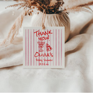 Hand Drawn Red Pizza Special Delivery Shower Favour Tags