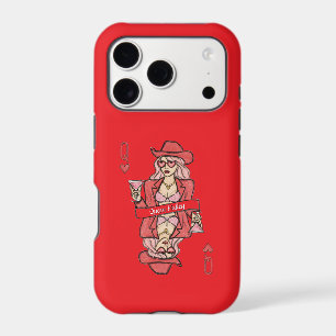 Hand Drawn Red Queen of Hearts Pink Doodle