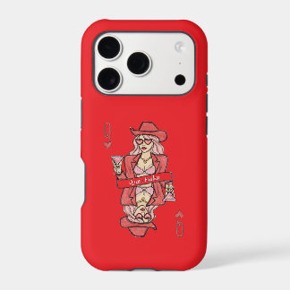 Hand Drawn Red Queen of Hearts Pink Doodle
