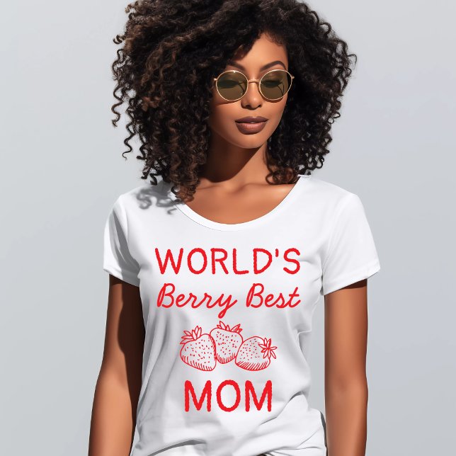 Hand Drawn Red Strawberry Best Mom Mother's Day T-Shirt (Creator Uploaded)
