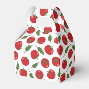 Hand Drawn Red Tomato Pattern Favour Box
