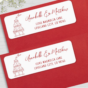 Hand Drawn Red Wedding Return Address Label