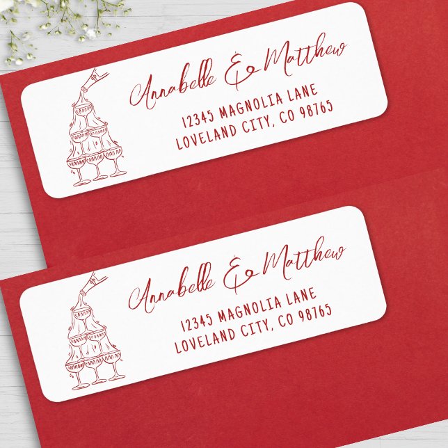 Hand Drawn Red Wedding Return Address Label (Hand Drawn Red Wedding Return Address label)