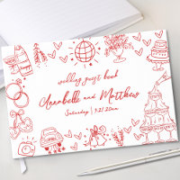 Hand Drawn Red Whimsical Wedding