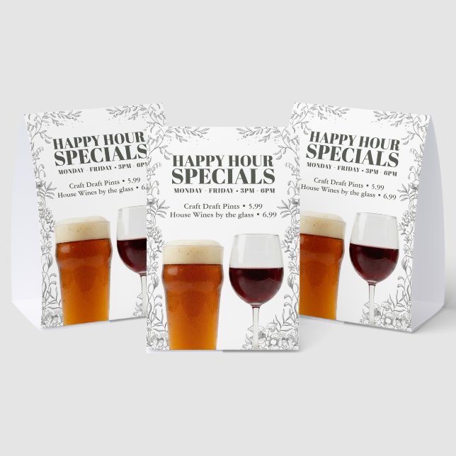 Hand Drawn Restaurant Bistro Happy Hour Specials (Insitu(Multi))