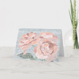 Hand Drawn Roses Blank Greeting Card