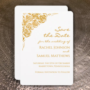Hand Drawn Roses Modern Save the Date Wedding