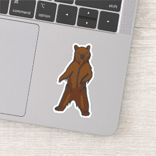 Hand-drawn Rustic Brown Grizzly Bear