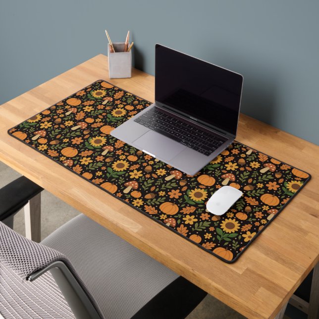 Hand Drawn Rustic Fall Pattern Desk Mat (Office 2)