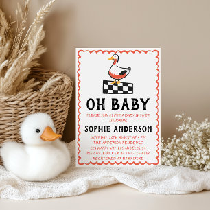 Hand Drawn Rustic Goose Oh Baby Shower Invitation