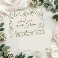 Hand Drawn Rustic Green Vintage Wedding