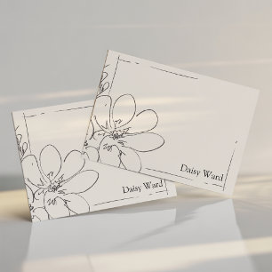 Hand-Drawn Rustic Wildflower Personalised Cream Note Card