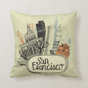 Hand Drawn San Francisco Cushion