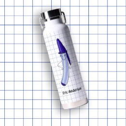 Hand Drawn School Supplies Pen Water Bottle