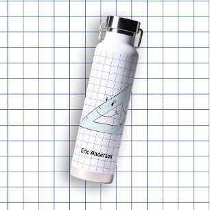 Hand Drawn School Supplies Set- Square Water Bottle