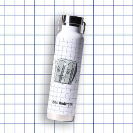Hand Drawn School Supplies Sharpener Water Bottle
