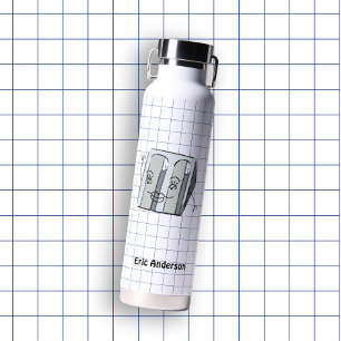 Hand Drawn School Supplies Sharpener Water Bottle