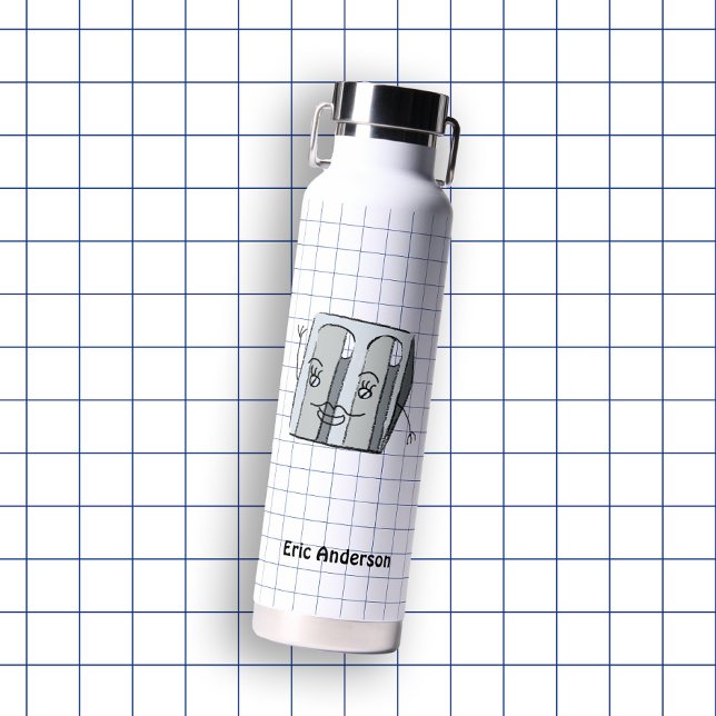 Hand Drawn School Supplies Sharpener Water Bottle (Creator Uploaded)