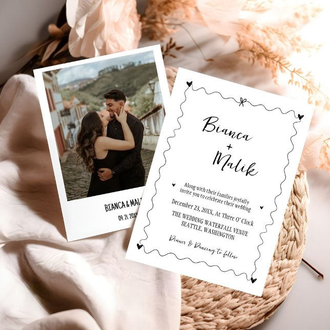 Hand drawn Scribble  Black illustration Wedding Invitation (Creator Uploaded)