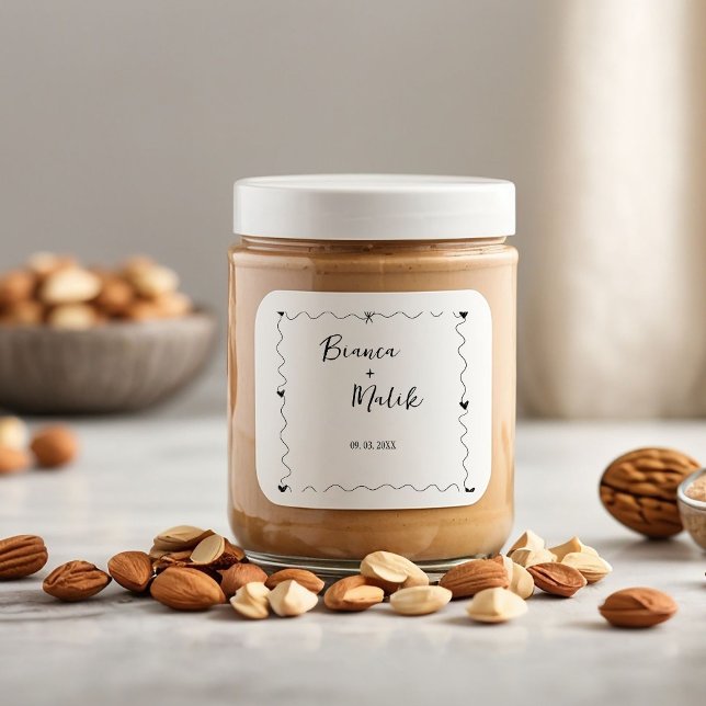 Hand drawn Scribble Black illustration Wedding Square Sticker (Creator Uploaded)