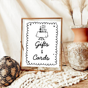 Hand Drawn Scribble Cocktail Gift and Cards Poster