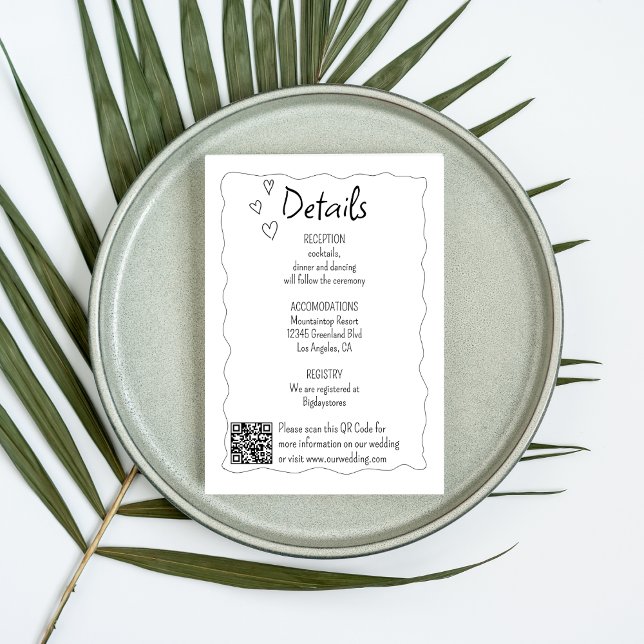 Hand Drawn Scribble Doodle Wedding Enclosure Card (Creator Uploaded)