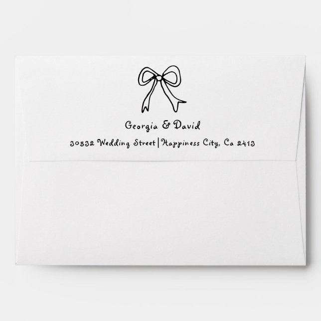  Hand drawn scribble doodle whimsical wedding Envelope (Back (Top Flap))