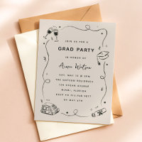 Hand-Drawn Scribble Doodles Graduation Party