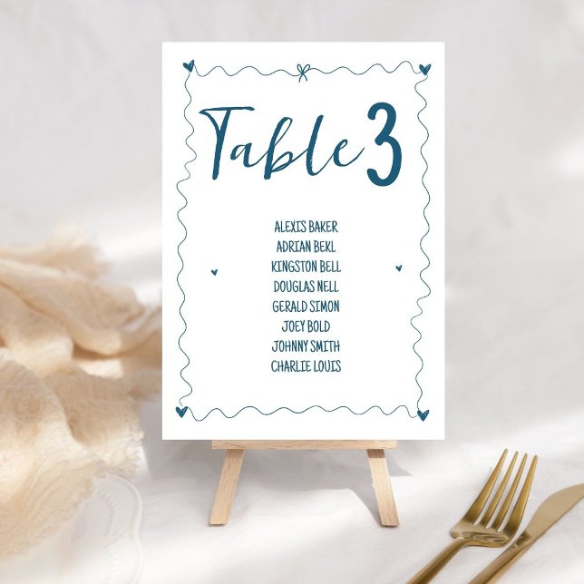 Hand drawn Scribble illustrations Name Wedding  Table Number (Creator Uploaded)