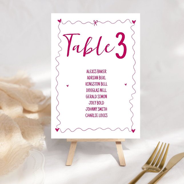 Hand drawn Scribble illustrations Name Wedding  Table Number (Creator Uploaded)