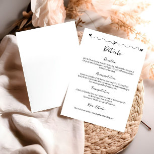 Hand drawn Scribble illustrations Wedding Enclosure Card