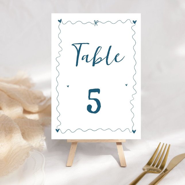 Hand Drawn  Scribble Line Illustrations Wedding Table Number (Creator Uploaded)