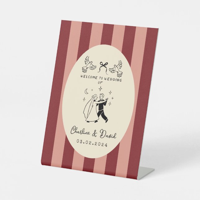 Hand Drawn Scribble Wedding Welcome Sign (Front)