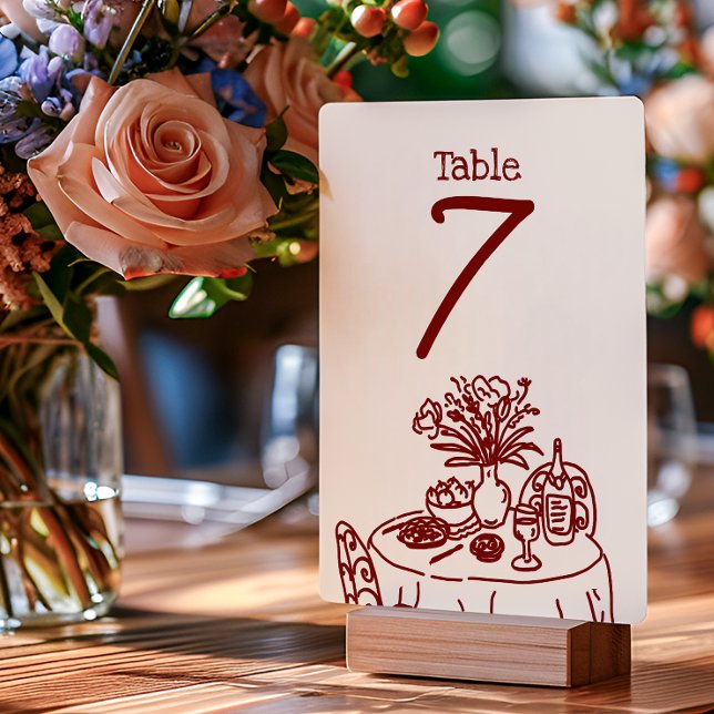 Hand Drawn Scribbles/Doodles Wedding Table Number (Creator Uploaded)