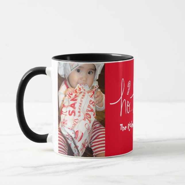 Hand Drawn Script Santa Christmas Mug (Left)