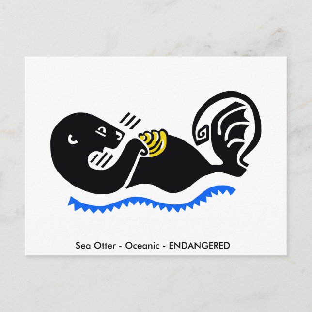 Hand drawn - Sea OTTER- Conservation - Ecology Postcard (Front)