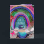 Hand Drawn Sea Shell Bright Colourful Celebrate Card<br><div class="desc">Write your own shell pun or use this one "shellebrate" instead of "celebrate". Customise the photo,  message and colours inside. Original art by Becky Nimoy</div>