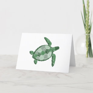 Hand Drawn Sea Turtle Blank Greeting Card