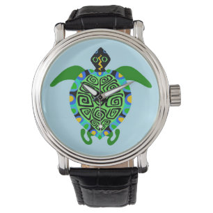 Hand drawn  Sea TURTLE - Wildlife - Aqua -  Watch