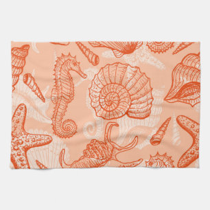 Hand Drawn Sea: Vintage Pattern Tea Towel