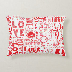 hand-drawn seamless background with love doodles  decorative cushion