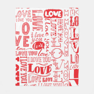 hand-drawn seamless background with love doodles fleece blanket