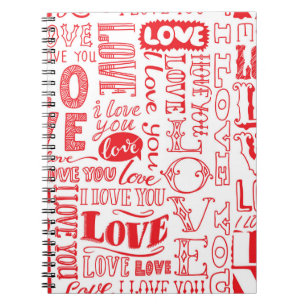 hand-drawn seamless background with love doodles notebook