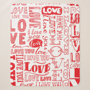 hand-drawn seamless background with love doodles sherpa blanket
