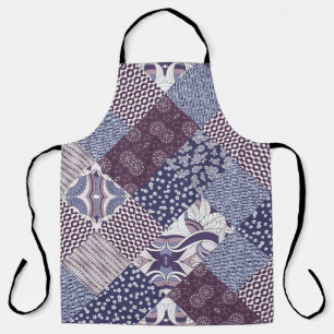 Hand drawn seamless patchwork pattern. Vintage boh Apron